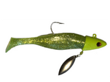 StriperTackle Chartreuse/Crystal Chartreuse Tail Super Spin Shad