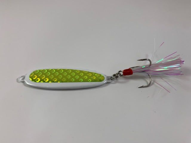 AMHDV Fishing Spoons Jigging Fishing Lure with Feather Treble Hook