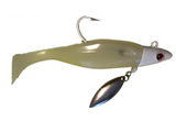 StriperTackle White/Glo Tail Super Spin Shad