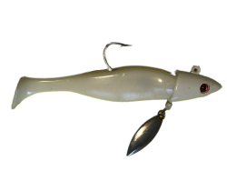 StriperTackle White/White Tail Super Spin Shad
