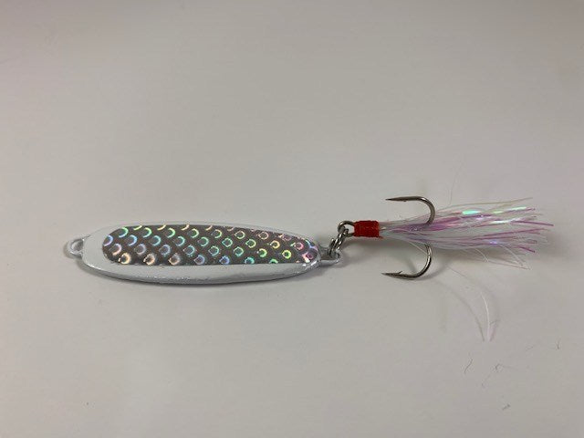 Spoon Lure, Casting Spoon, Custom Tackle, Fly Tying, Treble Hook, Upcycled  Gift, For Him, For Her, Hand Tied Fly, Silver Spoon, Camping Gear